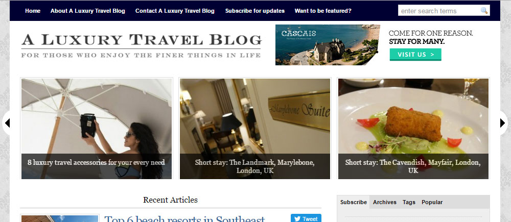 seng pistol Reklame Top 10 luxury travel bloggers in UK - Travel Trolley
